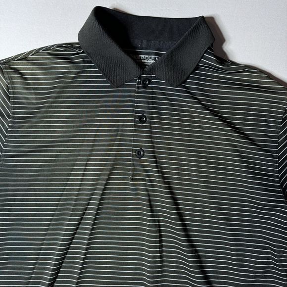 Nike Golf Tour Performance Men's M Dri Fit Short Sleeve Polo Shirt Black Striped - Picture 4 of 11